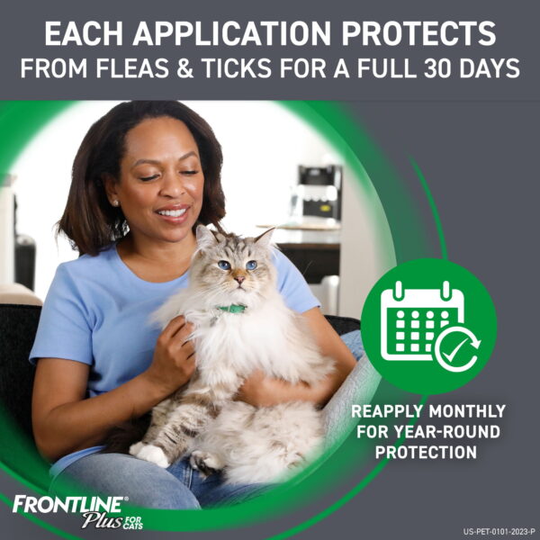 FRONTLINE Plus For Cat & Kitten Flea & Tick Spot Treatment - 3 Counts - Image 5
