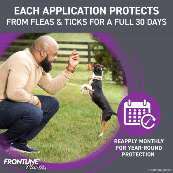 FRONTLINE Plus For Dogs Flea & Tick Small Breed Dog Spot Treatment, 5 - 22 lbs - 3 Count - Image 5