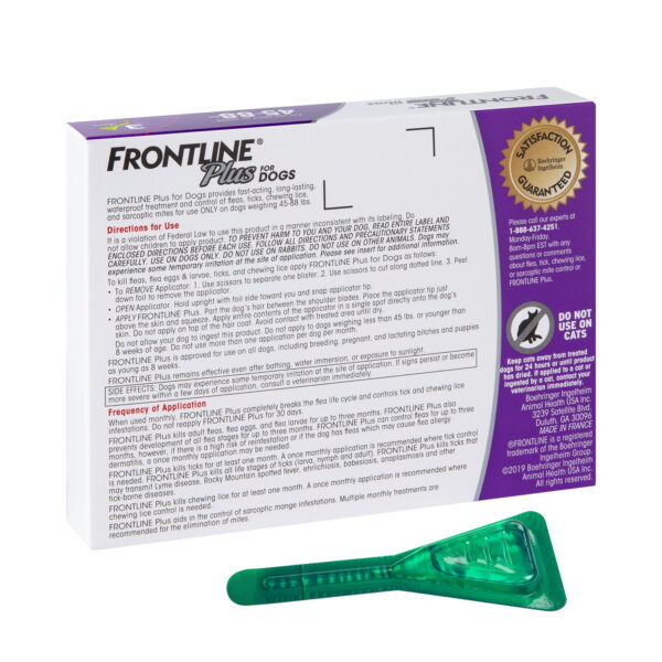 FRONTLINE Plus For Dogs Flea & Tick Large Breed Dog Spot Treatmentt, 45 - 88 lbs - 6 Count - Image 7