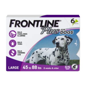 FRONTLINE Plus For Dogs Flea & Tick Large Breed Dog Spot Treatmentt, 45 - 88 lbs - 6 Count